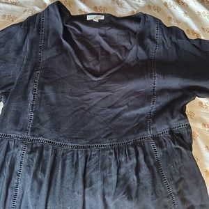Black baby doll dress with short bell sleeves